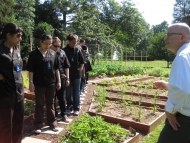 Chef Bill and Brainfood chefs enjoy the garden